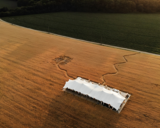 A Hand-Sewn Path Led Guests to This Harvest Wedding in the Middle of a Golden Hay Field