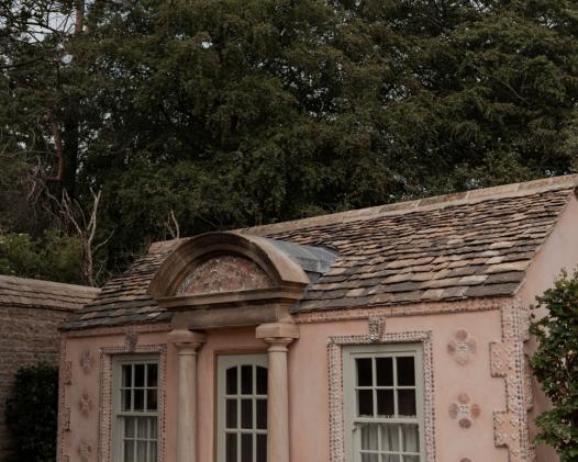 The Chicest New Pool Party Spot in the English Countryside Features a Shell-Encrusted Pink Pool House