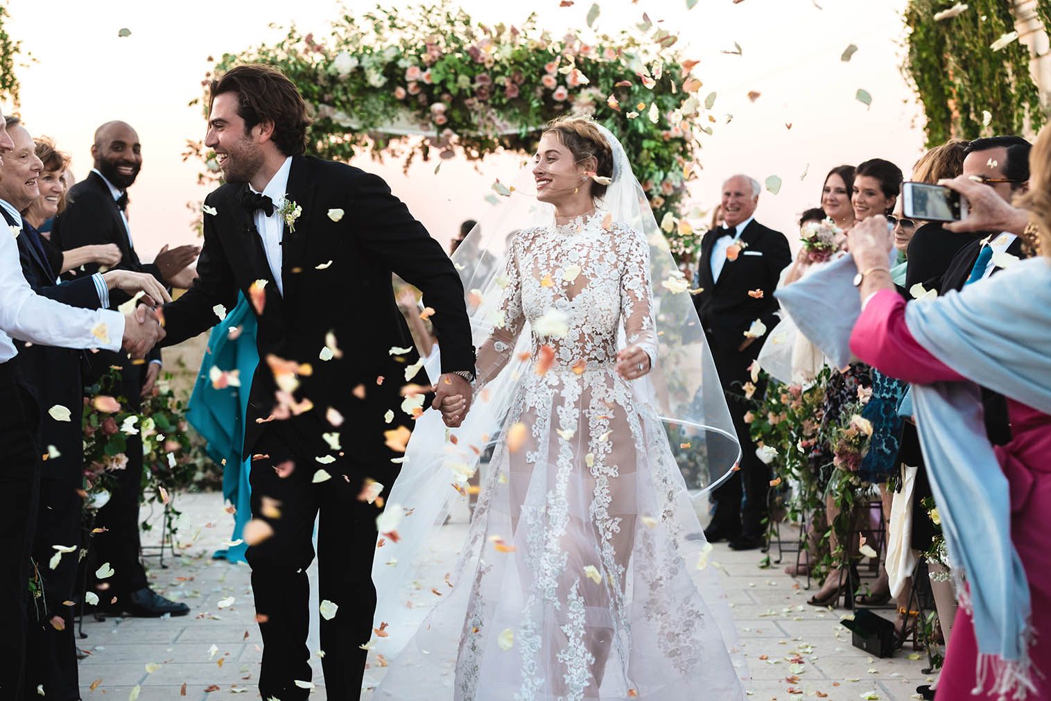 This Bride Wore the Chicest Sheer Wedding Dress