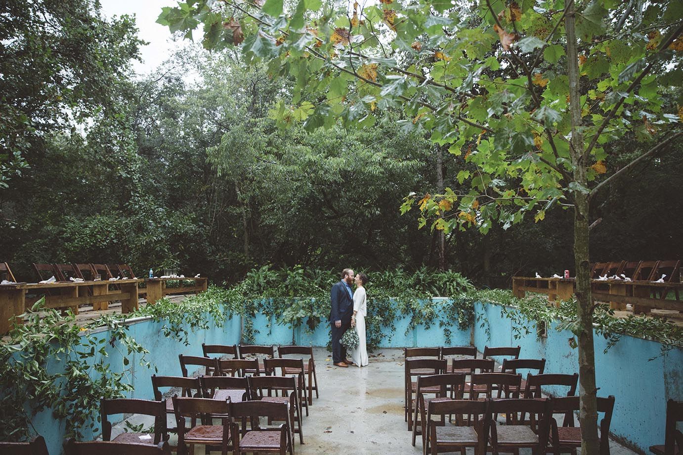 This Abandoned Pool Turned Into a Secret Garden Wedding