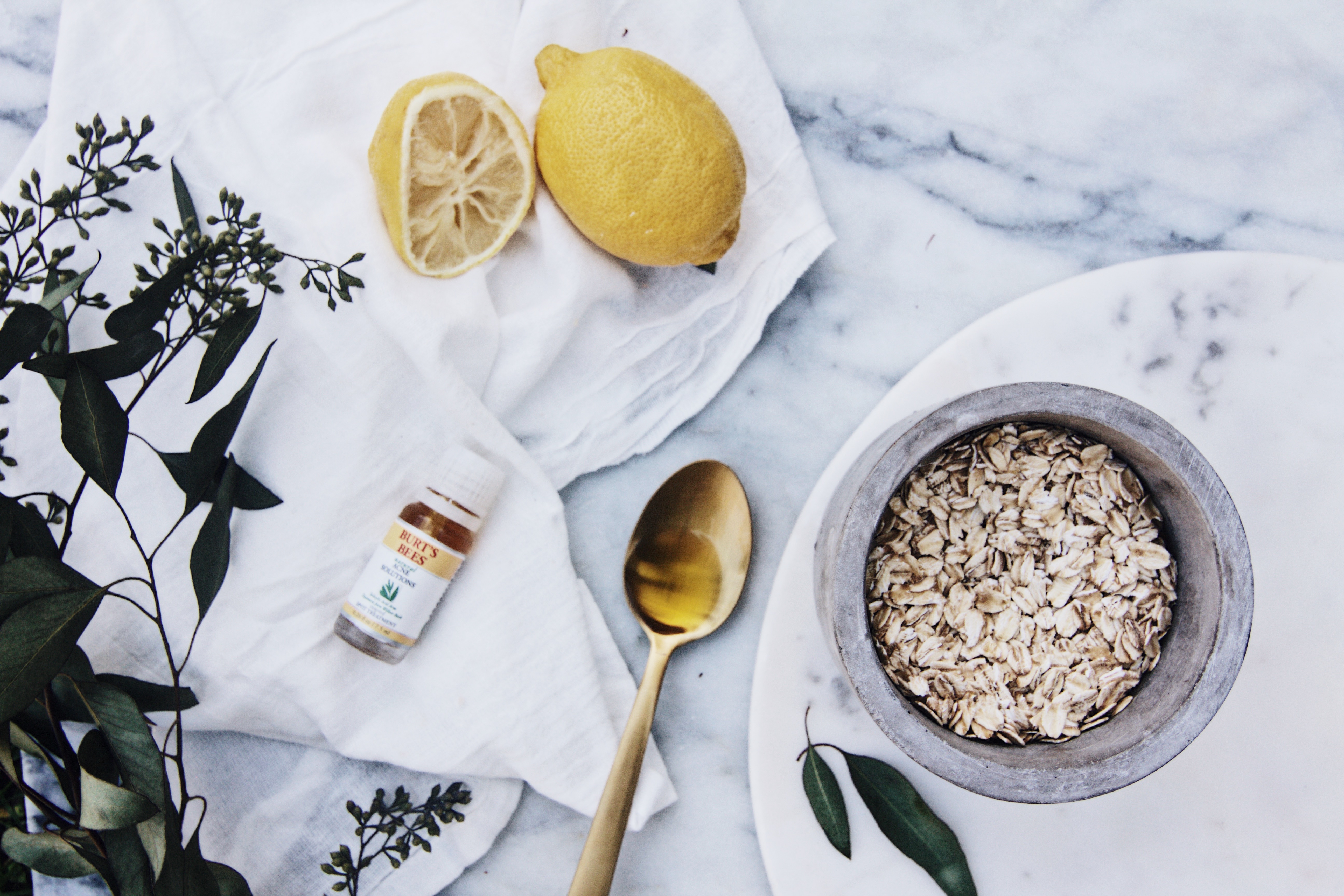 lemon honey oatmeal tee tree oil easy face mask 