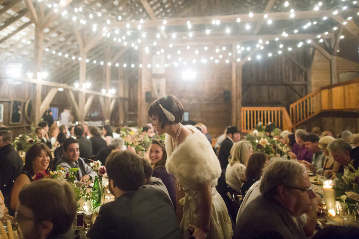 interior of the reception barn