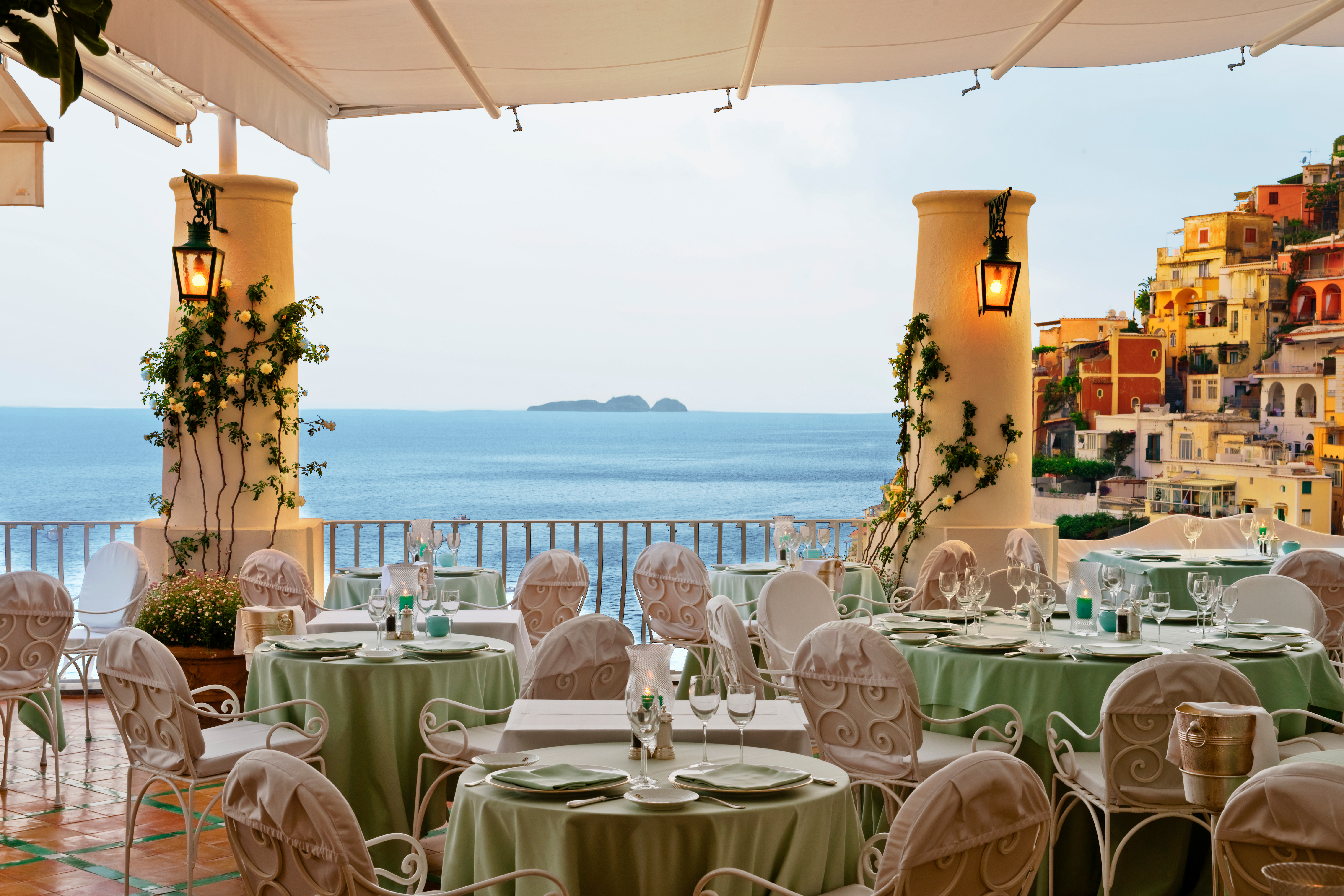 The stunningly beautiful outdoor terrace of La Sponda restaurant.