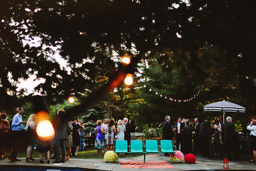 Turquoise rentals really pop near the pool. Event planning by Kelly at SociaLife, event design by Glitter and Rye, rentals by Rent Patina.