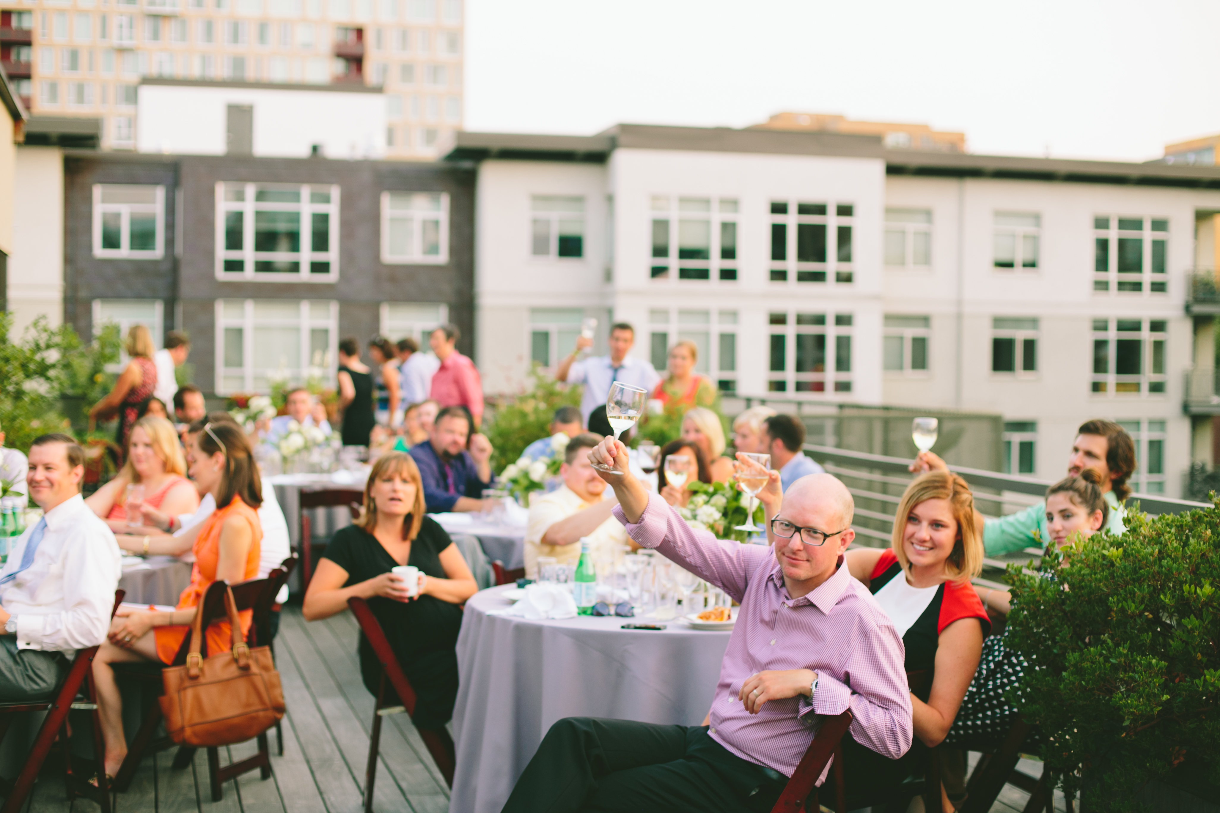 Toasting on the terrace