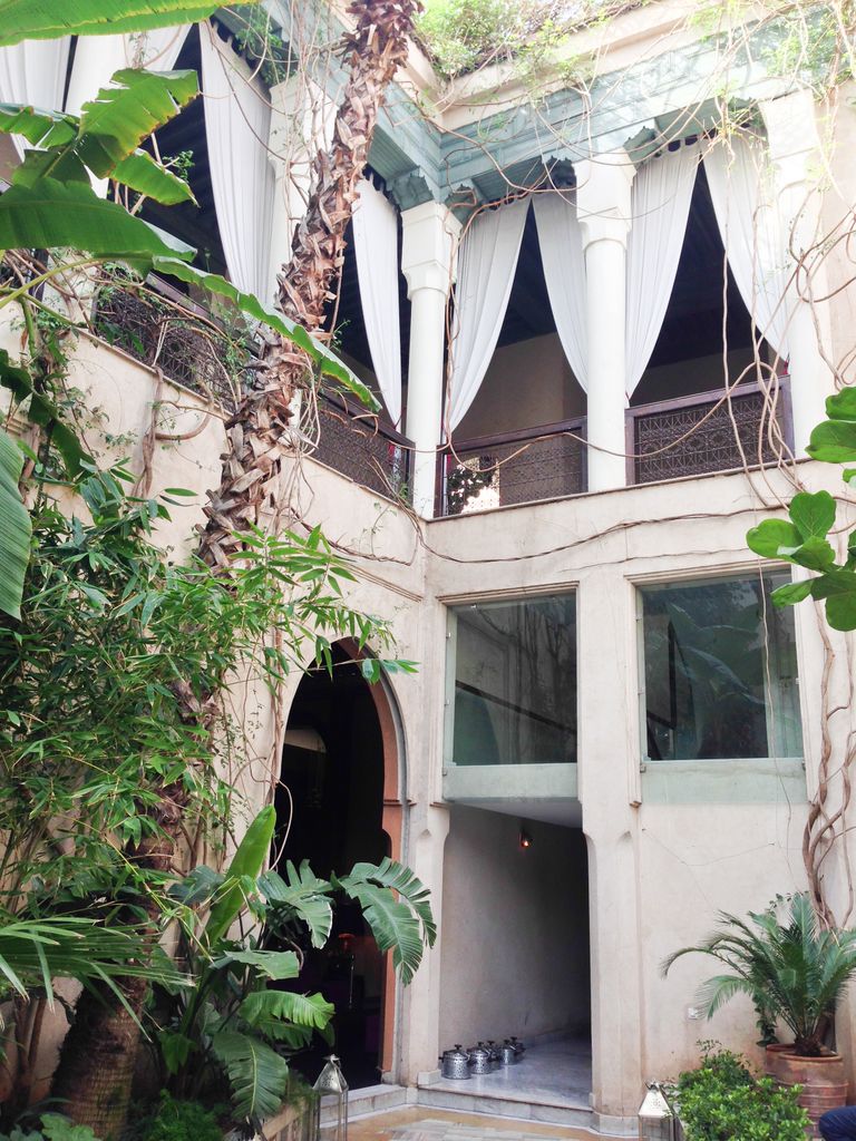 A stunningly re-done riad courtyard has retained its original, beautiful bones.
