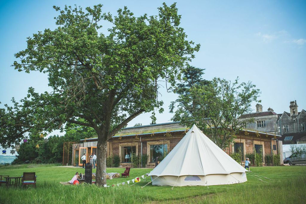 They created a romantic, totally sound proofed and sustainable new building for drinking, dining and that all-important first dance so that they're never turned down by a neighbours complaint and they have beautiful rooms, lawns and fields that are yours