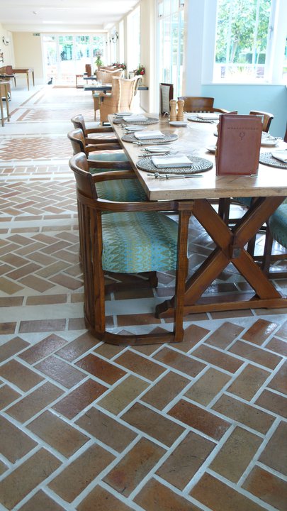 Beautiful herringbone bricks in the Country Kitchen