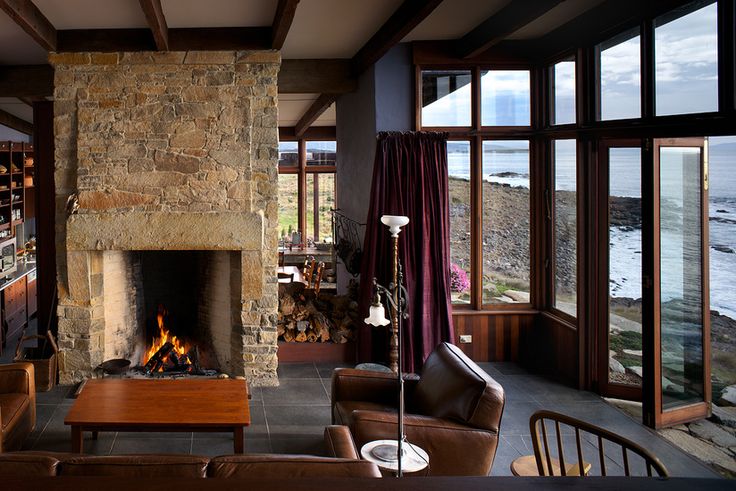 Relax by a roaring fire.