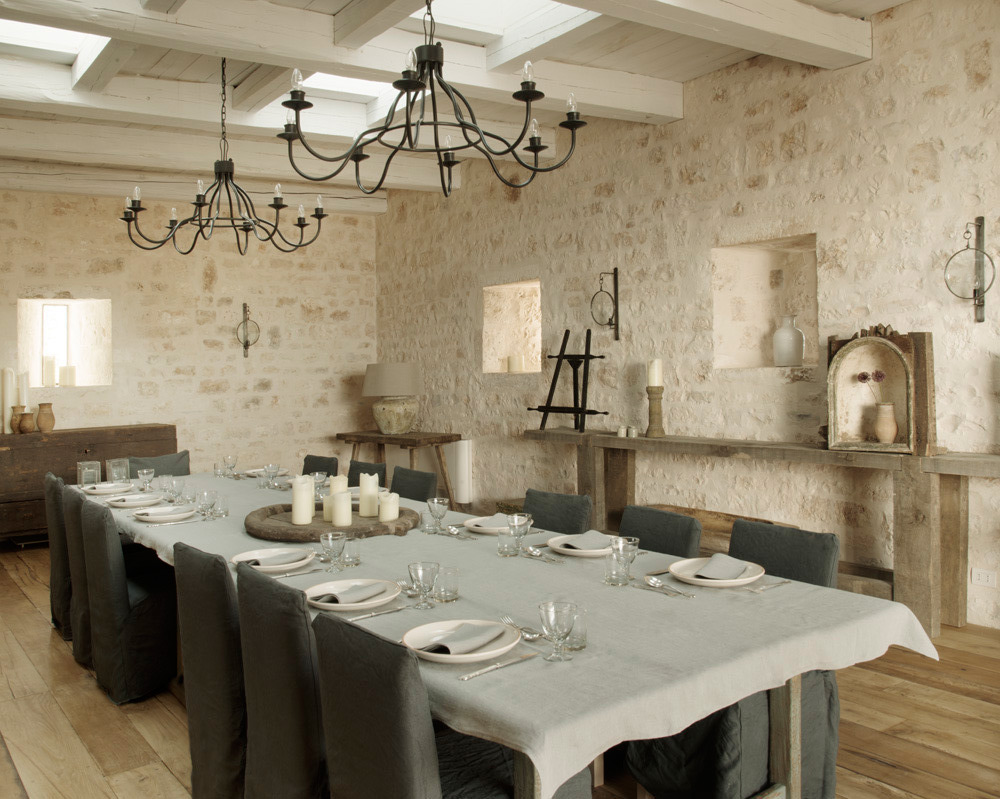 The Trajan Room is the formal dining room with a large communal table to sit 18 people.