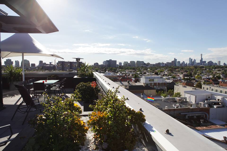 Courtyard views of the cityscape