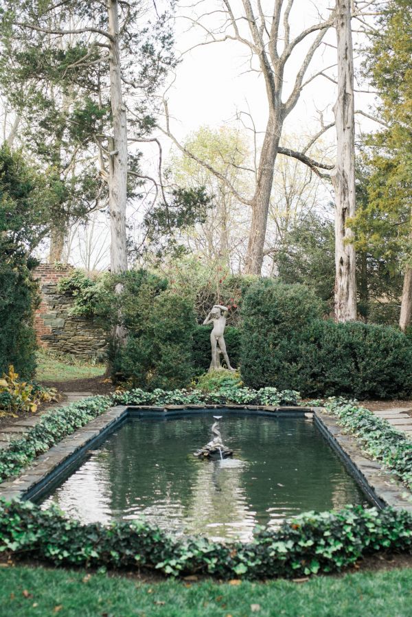 Reflecting pond in the gardens.