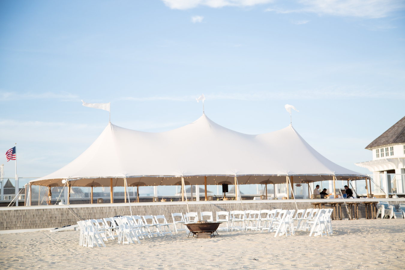Tented beach reception