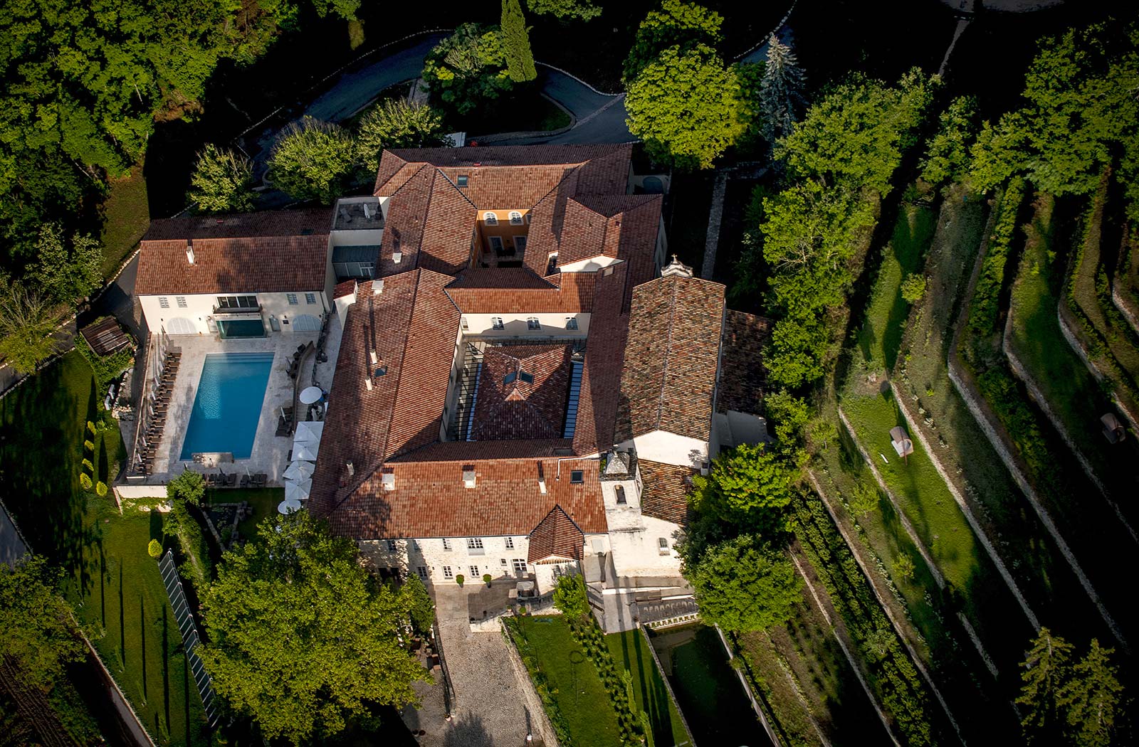Aerial view of Le Couvent des Minimes.