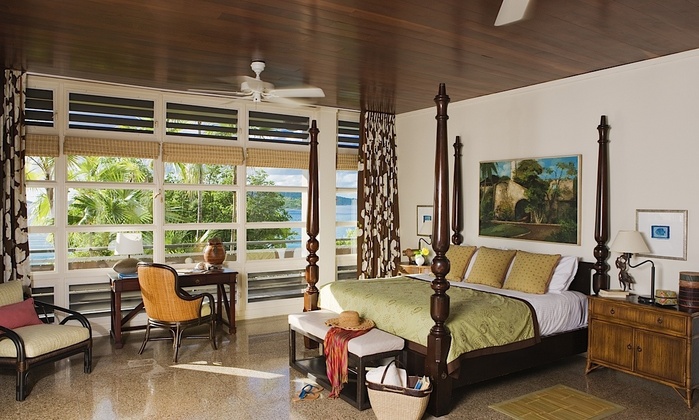 Cottage 7 - Room interior filled with rich wood tones