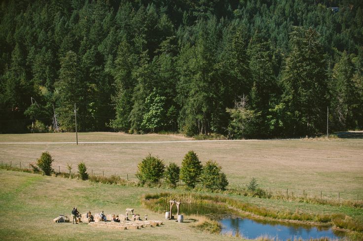 Pond wedding ceremony.
