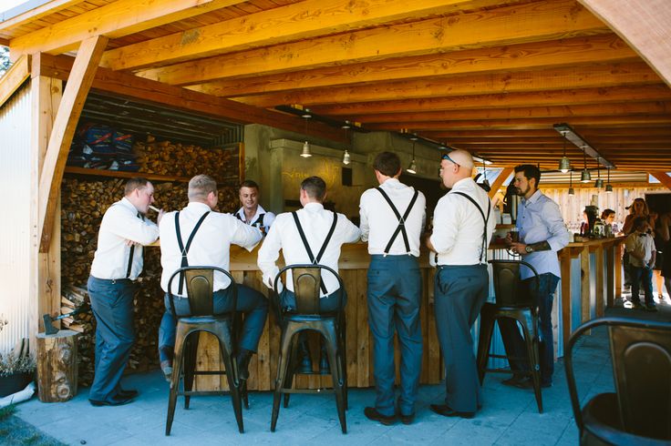 Groomsmen's at the bar.