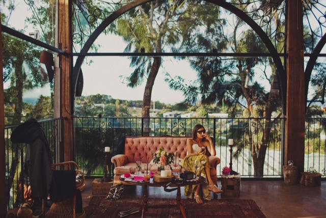 Vintage lounge set up.