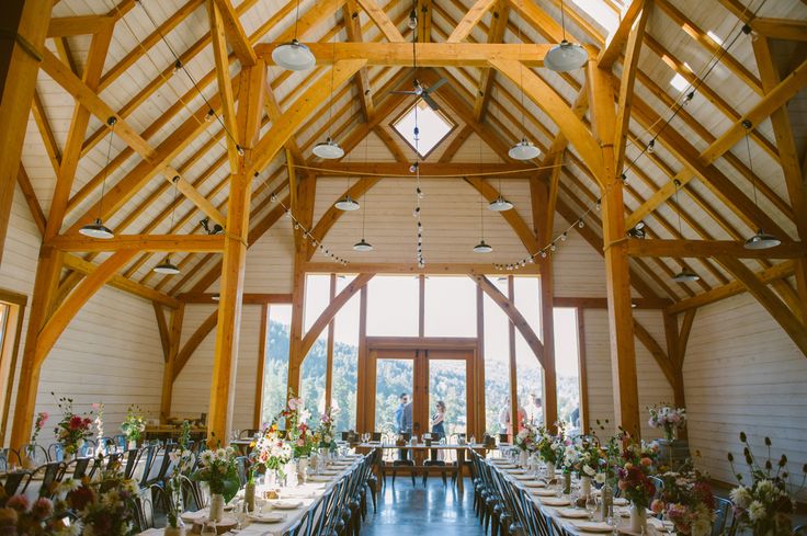 Event Styling: Belle & Bee | High ceilings in the barn bringing in a lot of light.