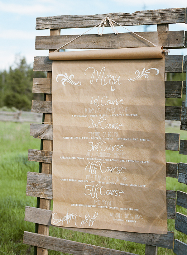 Event Planning & Design, Floral Design: Magnolia Ranch | Menu: XOWYO Paper