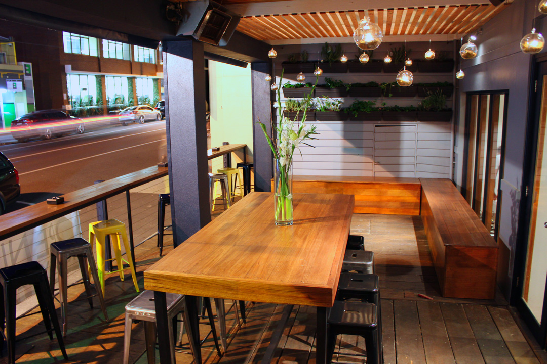 The Deck in Brighton has giant, front covering, raised deck. The Deck can be used all year round as it is sheltered and well lit with feston lighting.