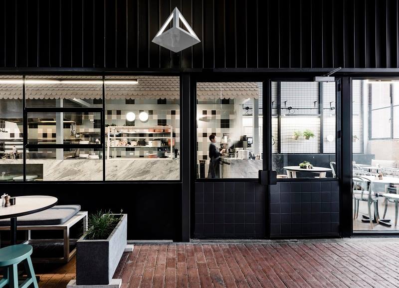 Clean urban, industrial architecture.