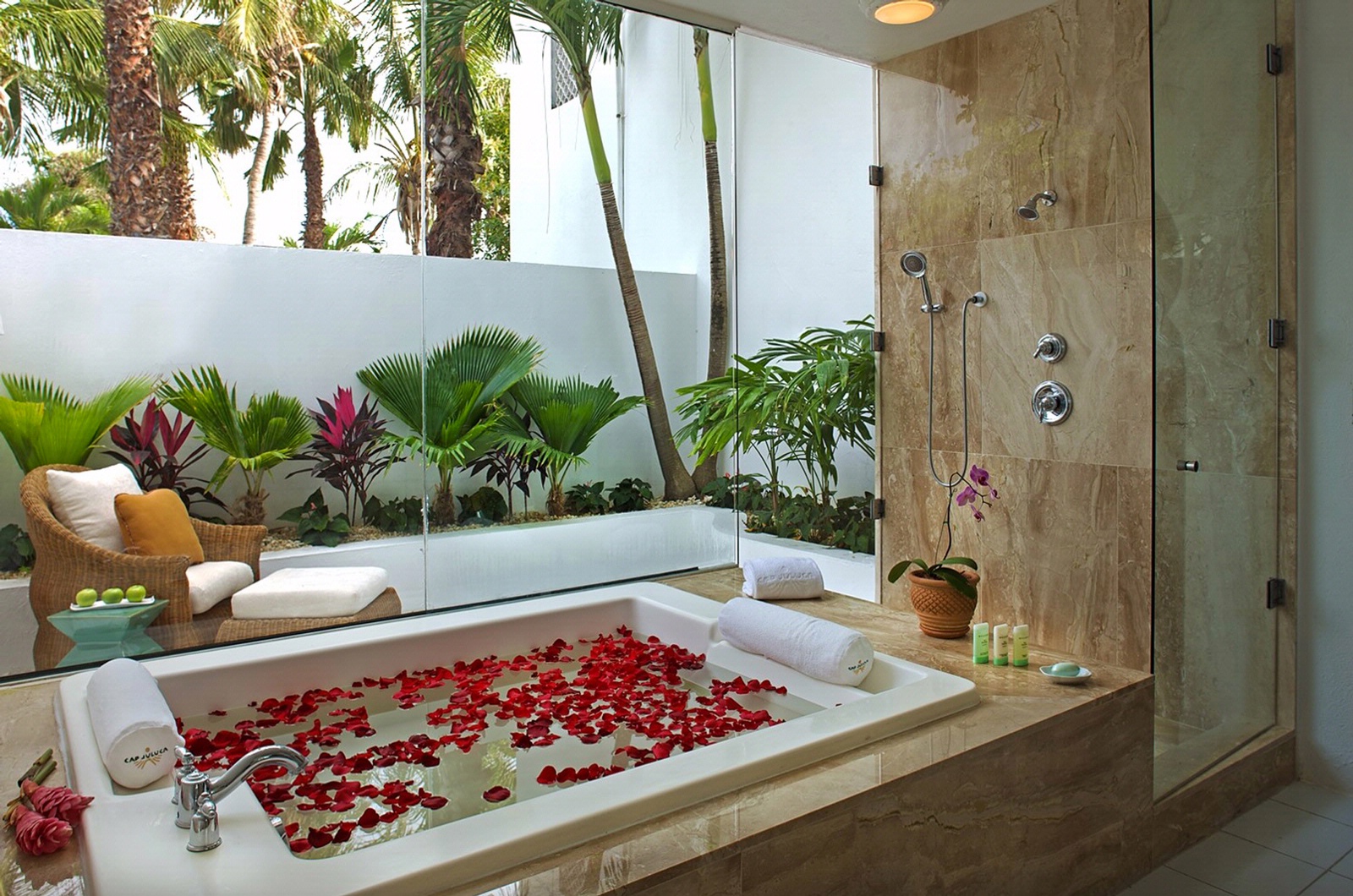 Relax in your jacuzzi tub after a day of exploring.