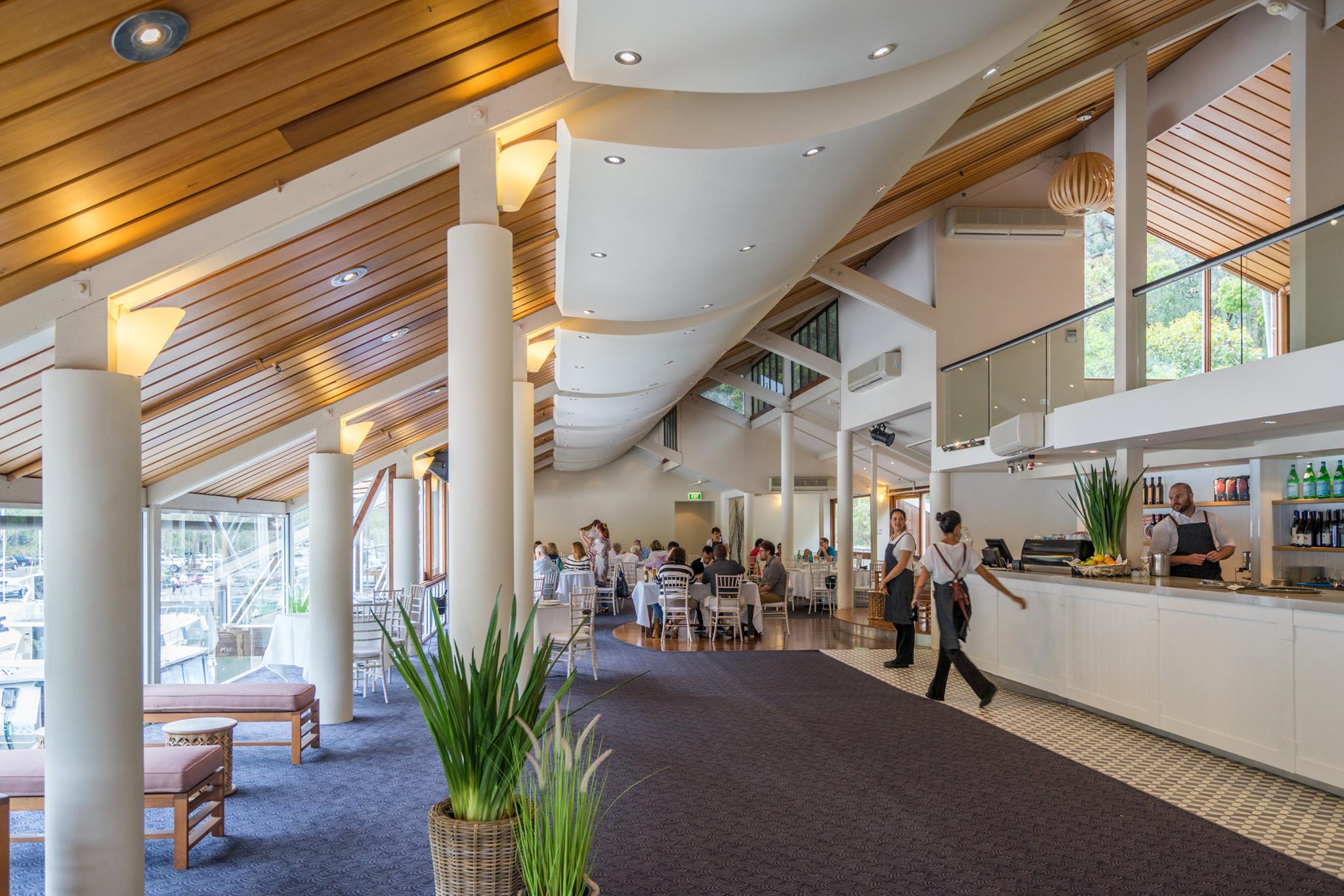 The large event space also boasts a timber dancefloor and small risen stage area for your entertainment, as well as a gorgeous indoor mezzanine level for a birds eye view of your event.