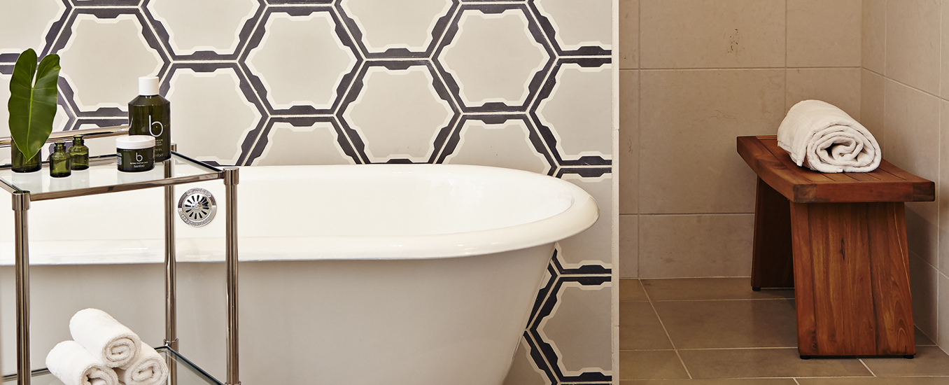 Spa like bathroom.