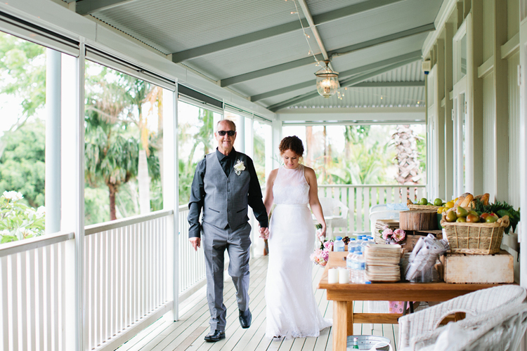 Wrap around porch leading to the intimate ceremony space.