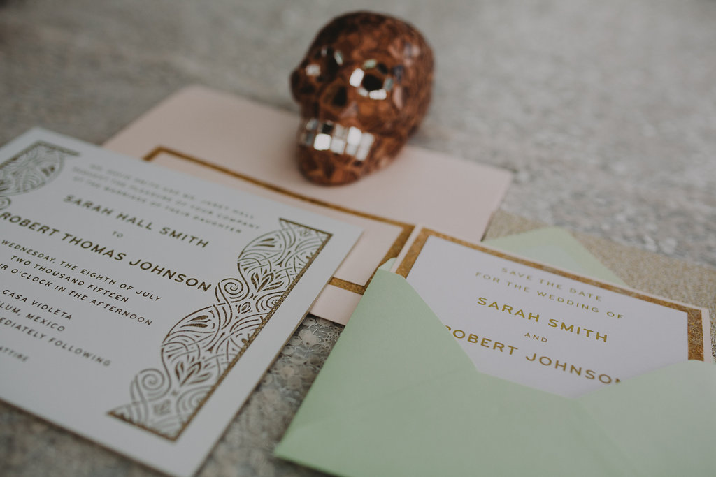 Mint and Blush Wedding Invitations