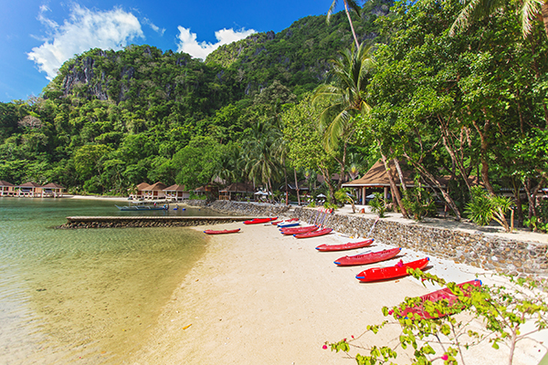 Frolic in the 750-meter stretch of white sand beach and be amazed by the marine sanctuary right at its doorstep.