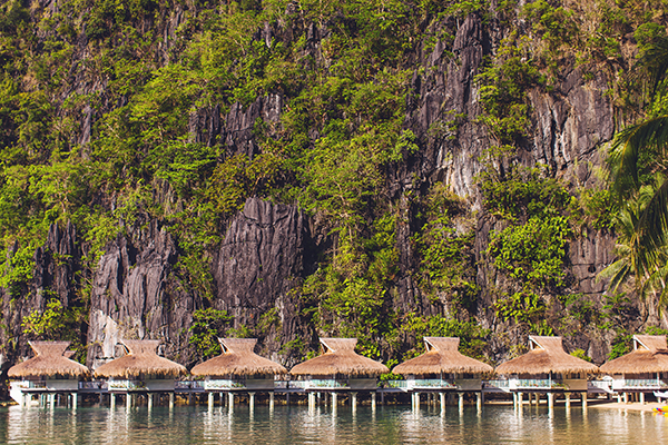The resort is set fronting a pristine beach and against a backdrop of tropical forest.
