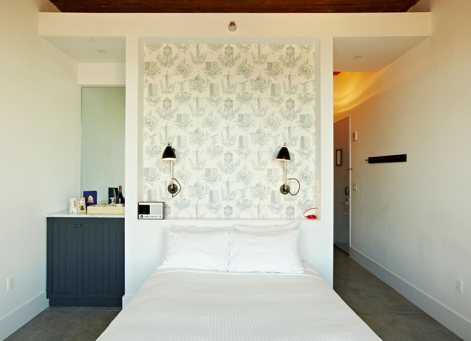 Brooklyn Queen Room - WYTHE HOTEL was created inside of a former cooperage built in 1901.