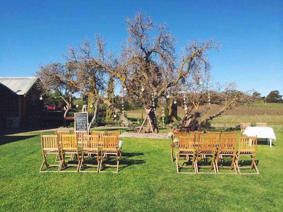 Ceremony on the lawn.