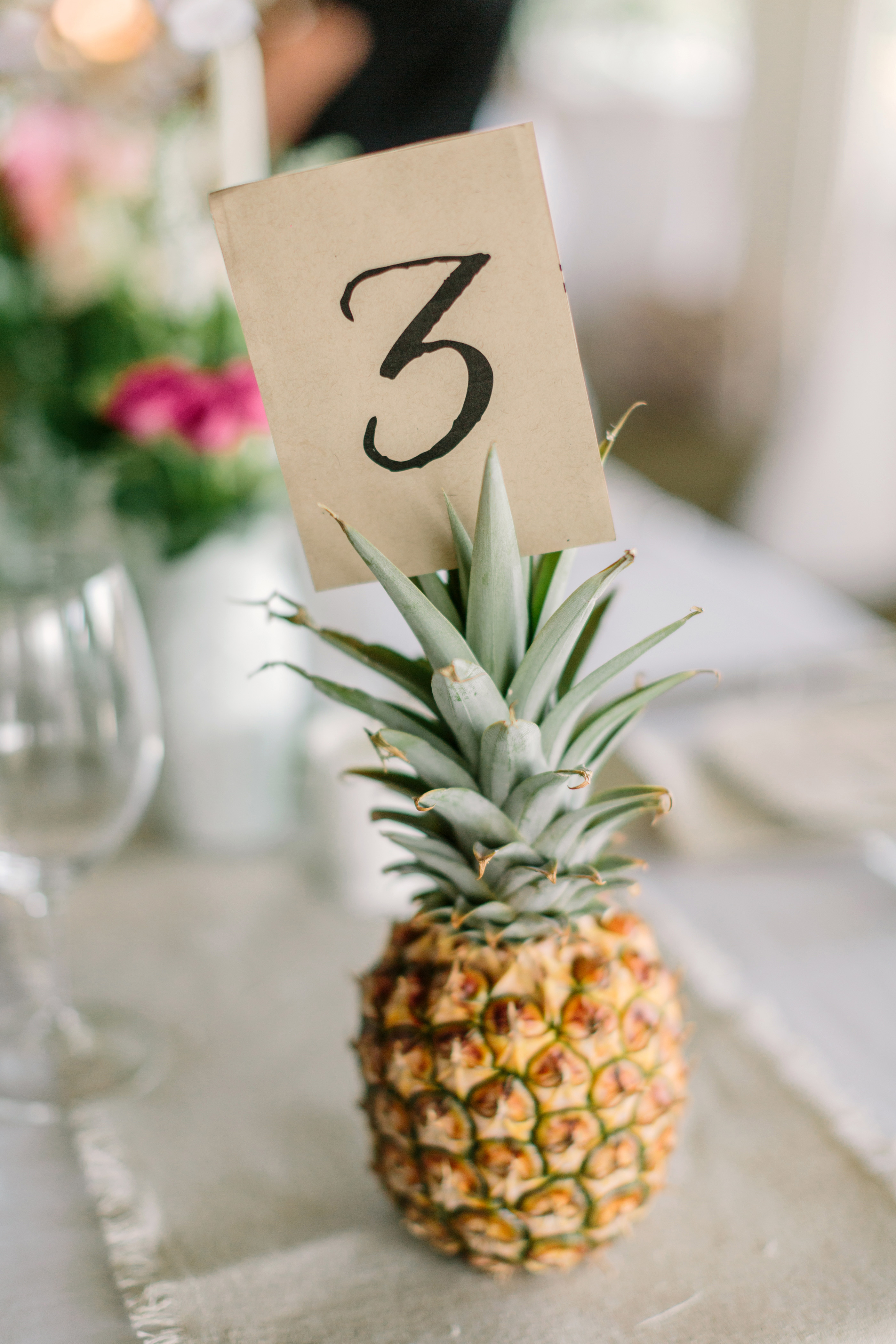 Pineapple table number holder.