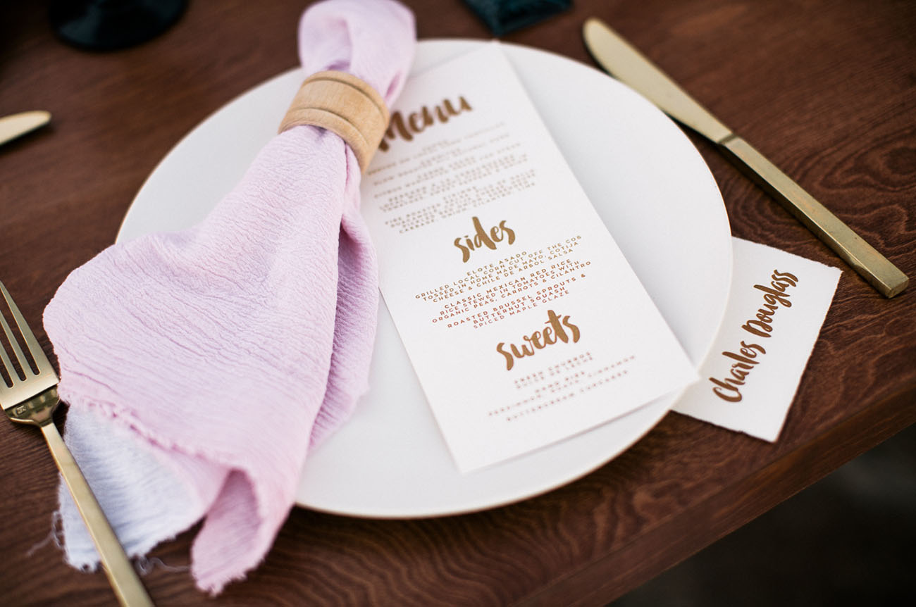 Event Planning & Floral Design: Hello Gem | Tabletop Rentals: Borrowed Blu & Classic Party Rentals