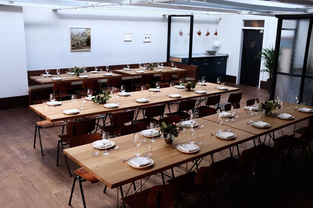 The space features a flexible layout for cocktail parties, seated dinners, celebrations, and presentations.