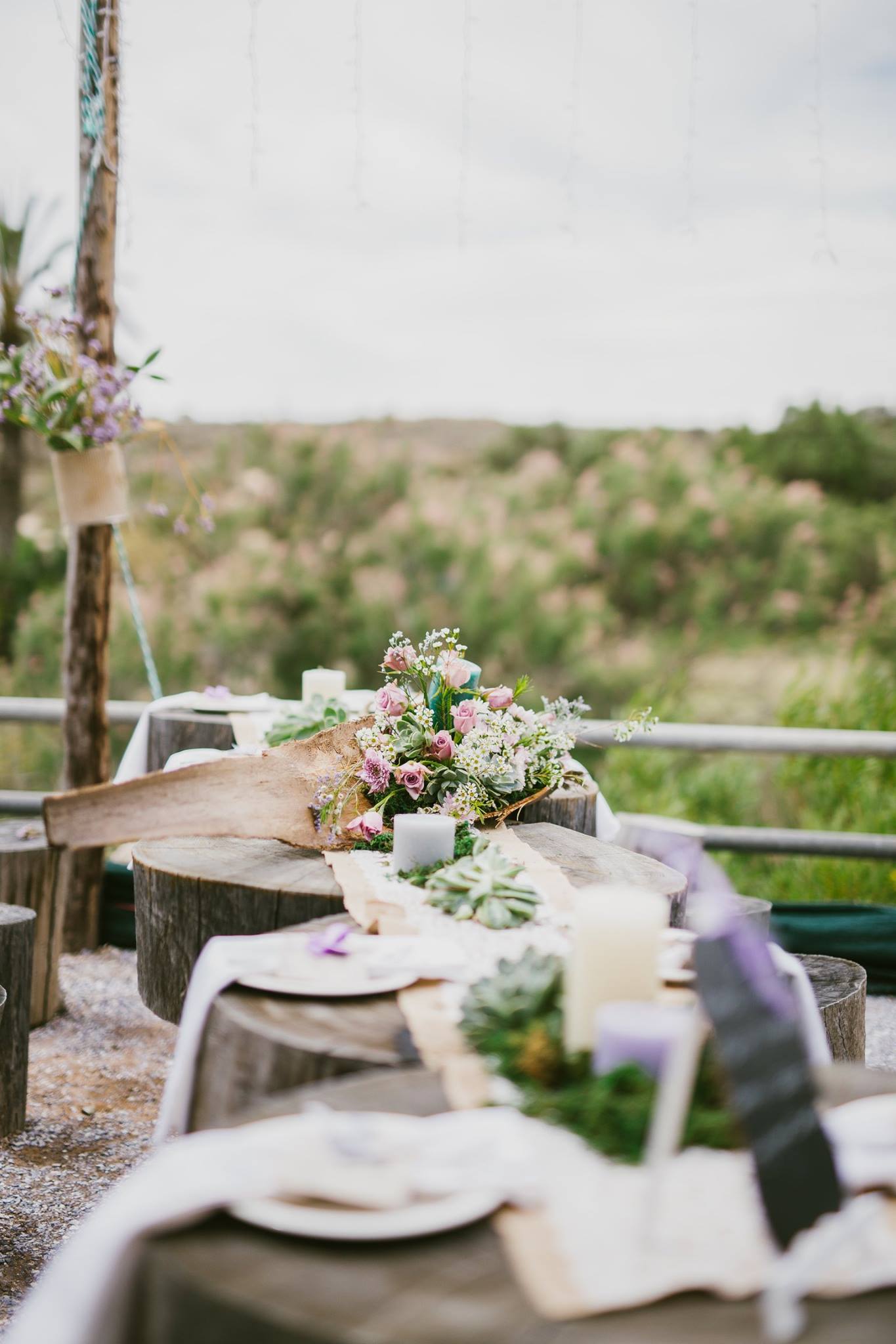 Rustic wedding elements naturally blend in with the venue.