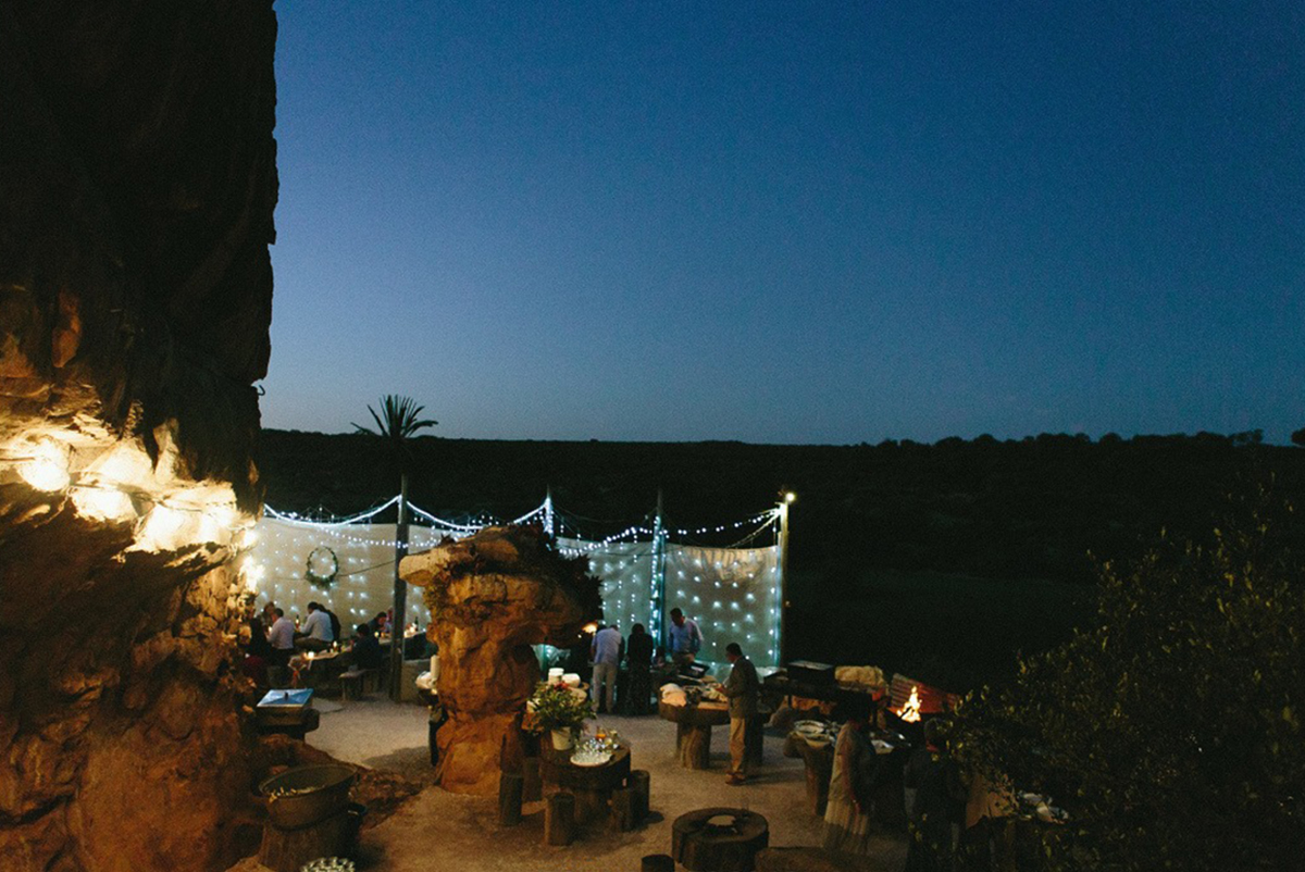 Outdoor reception under the stars.