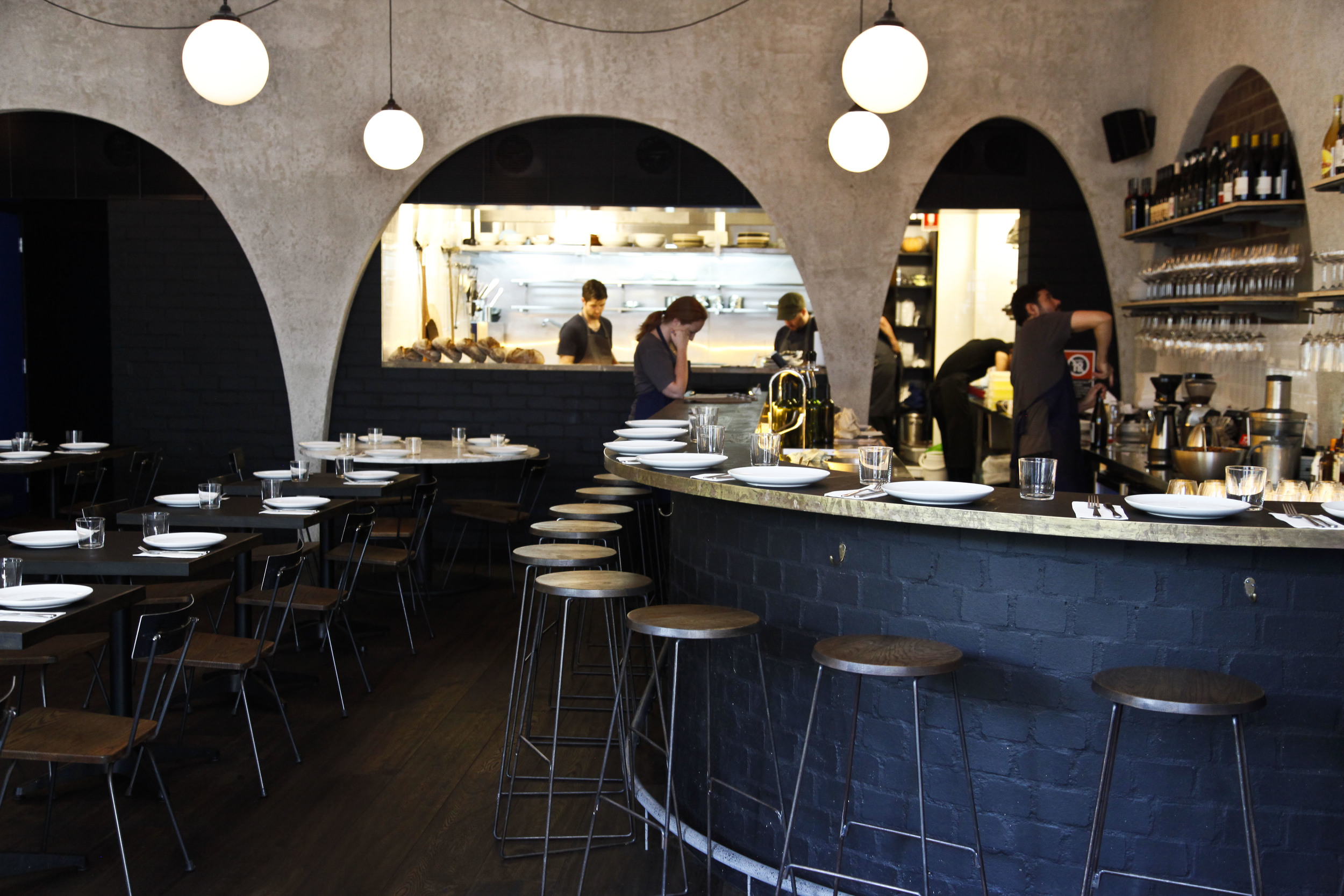 He turns out a variety of share-style plates from the wood-fired oven at the heart of the kitchen, with an emphasis on local and seasonal produce.