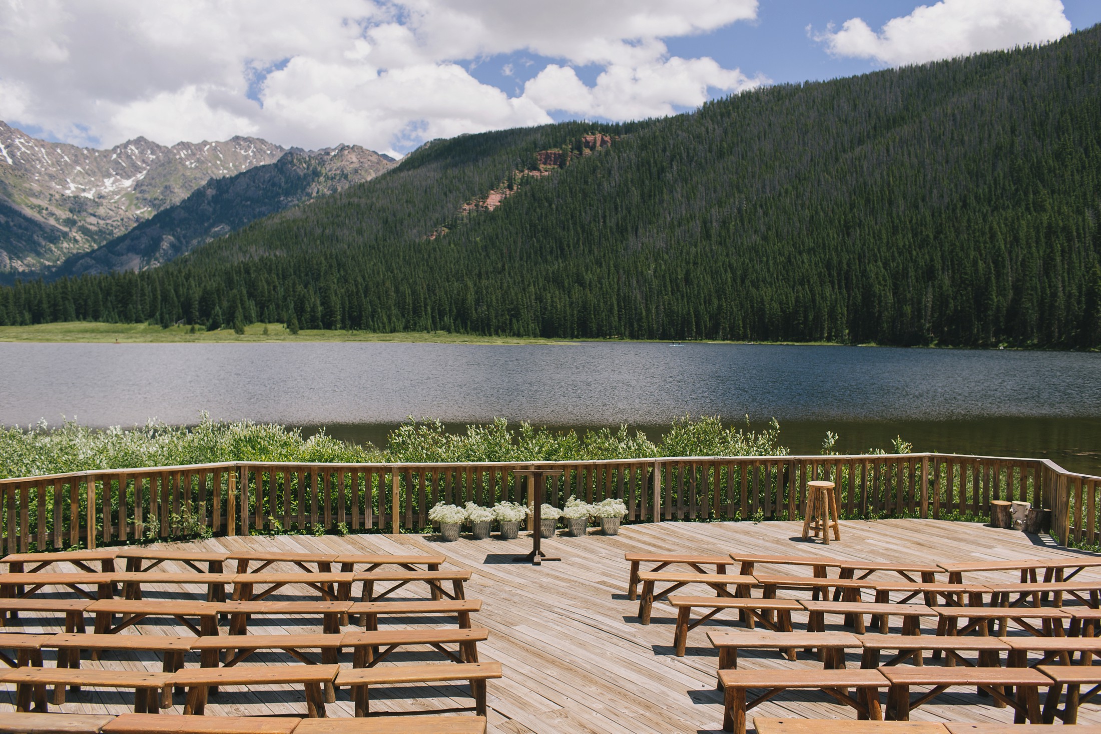 Ceremony dock with beautiful river views.