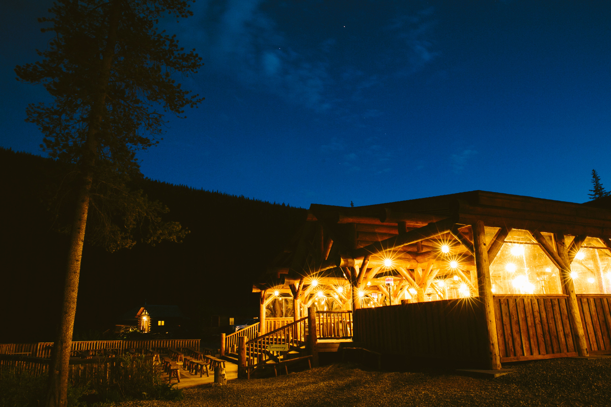 Pavilion at night.