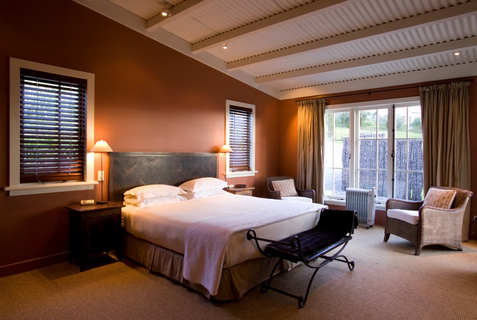Black Barn Vineyards in Hawkes Bay, New Zealand offers sixteen unique properties for nightly vacation rental.
