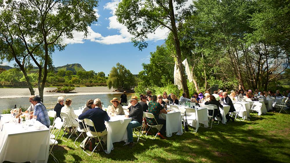 Follow the winding path through towering Poplar trees to the banks of the Tuki Tuki River at our Riverside site, a marquee venue made entirely from scratch and perfectly suited to larger parties.
