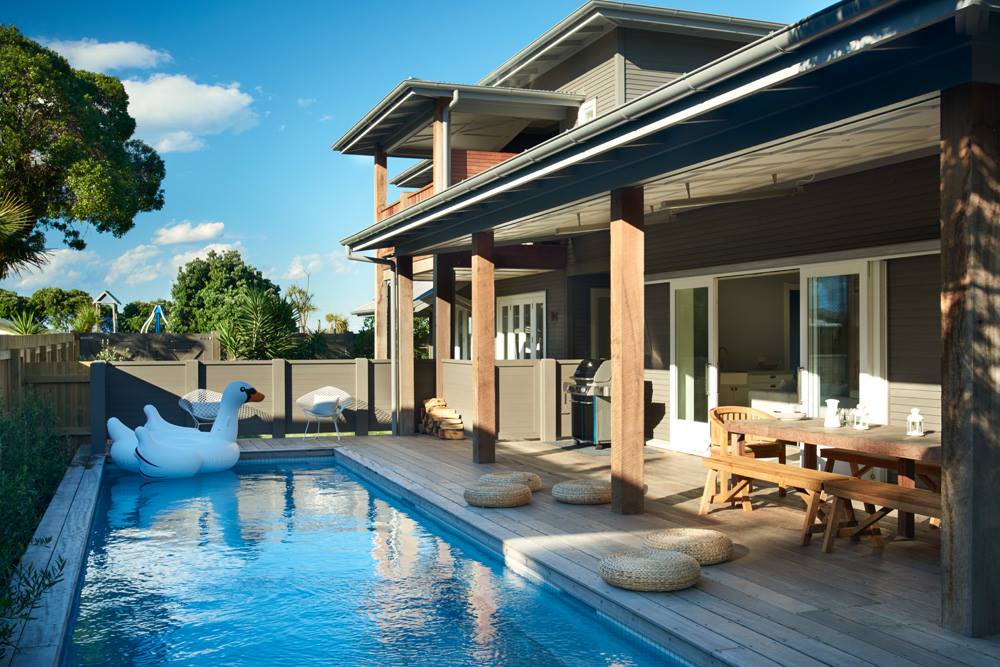 Take a dip in the swimming pool.