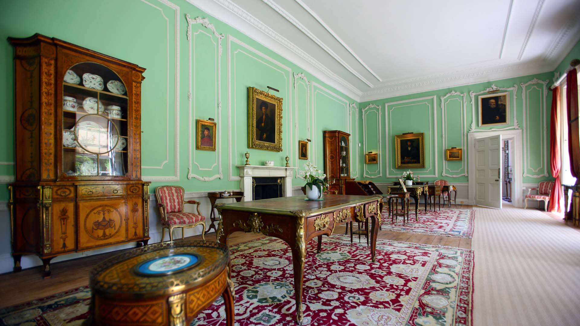 Antique furnishings displayed around the property.