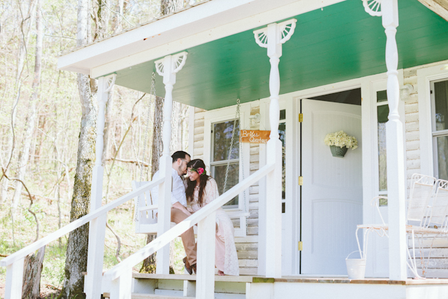 Portraits on the porch of the bridal suite.