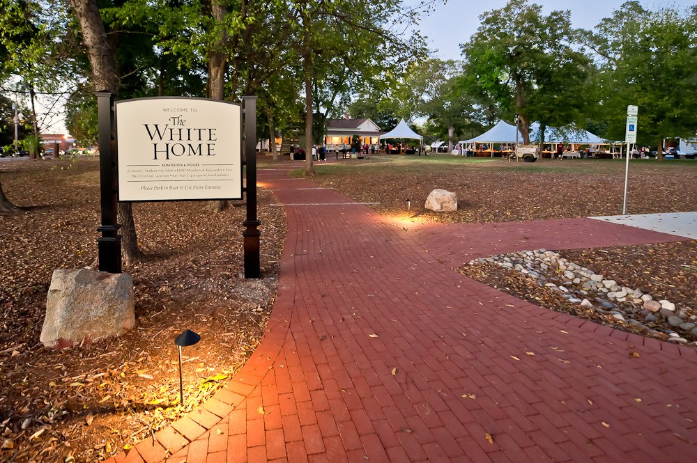 Brick pathway to The White Home.