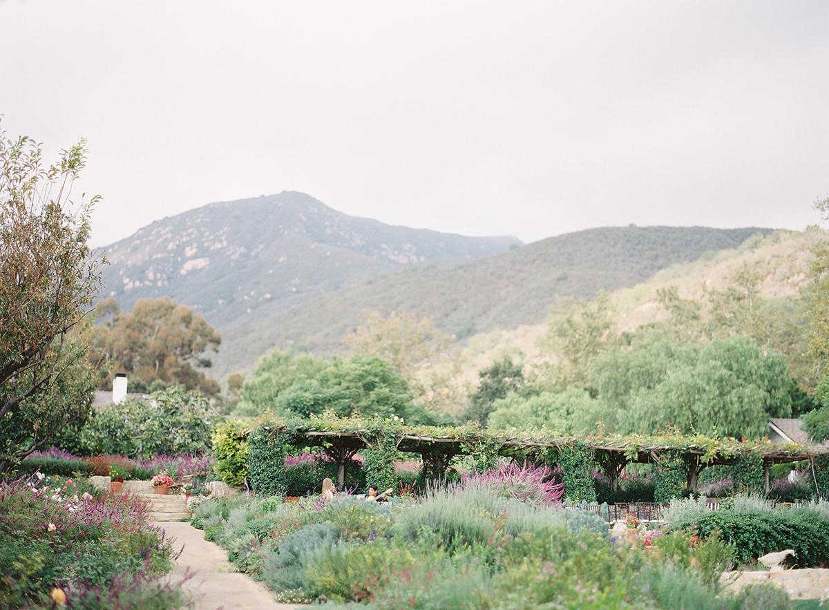 Mountain views in the background.